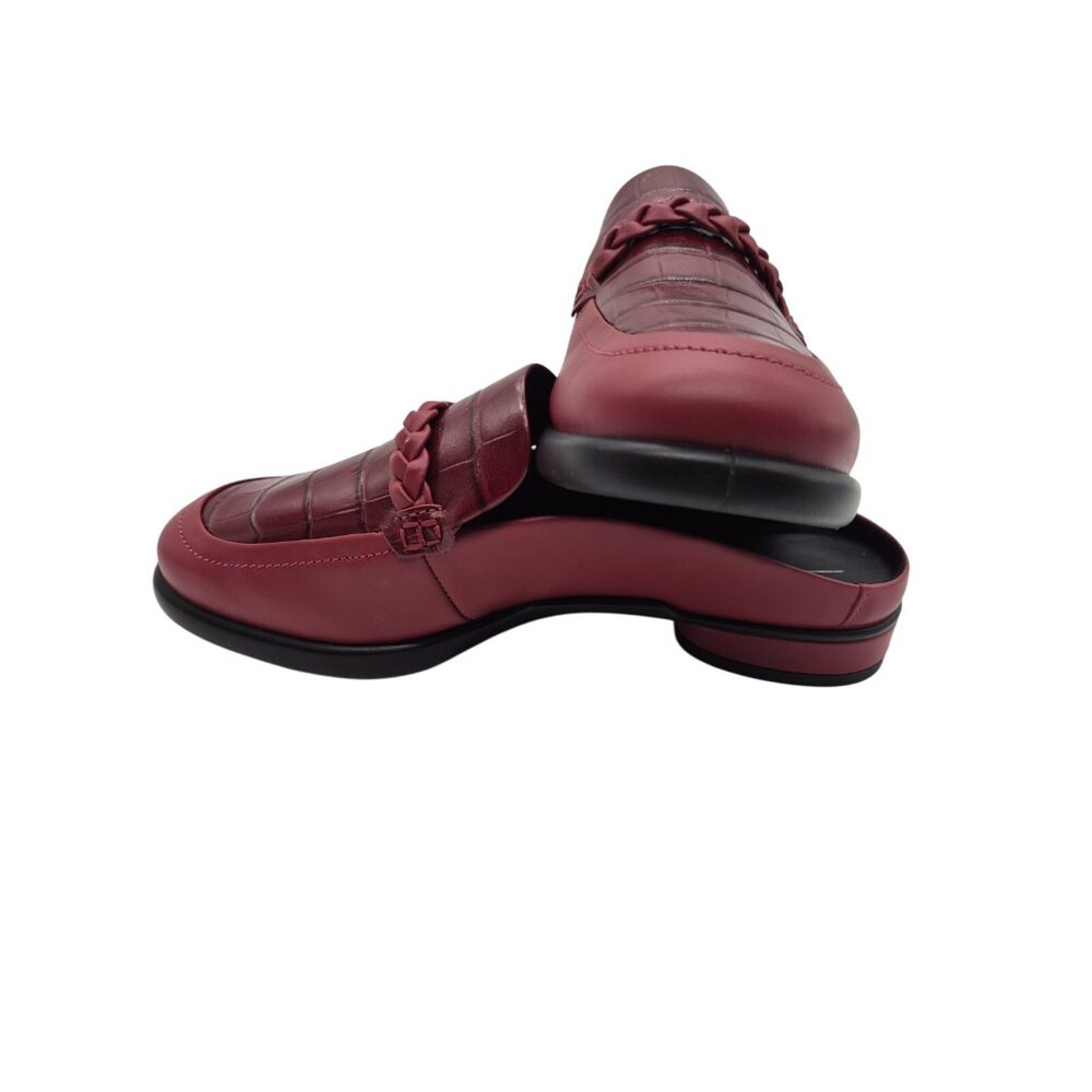 ECCO Women's Shoes Mules Size 6 6.5 US 37 EU Red Leather Croc Embossed (192 - Picture 8 of 13